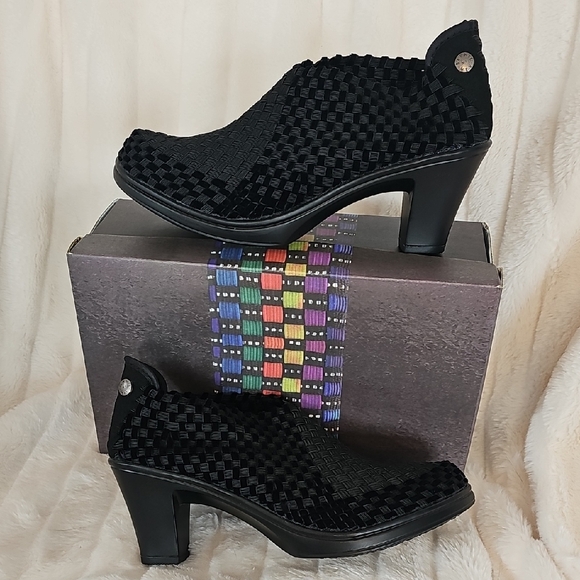 bernie mev. Shoes - bernie mev. Elegant Black Woven Heels Chesca